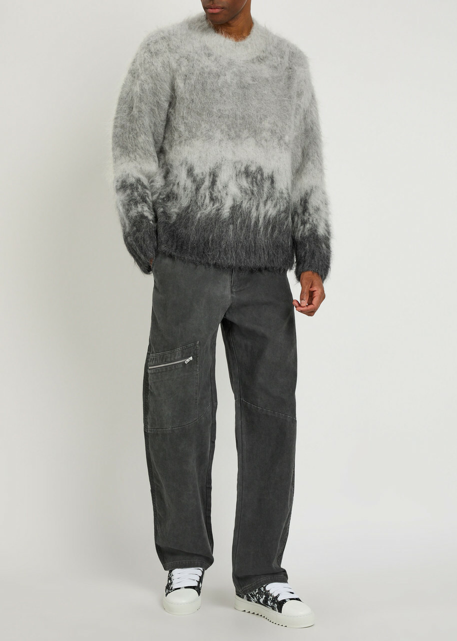 Represent Degradé Brushed Alpaca-blend Jumper Light Grey