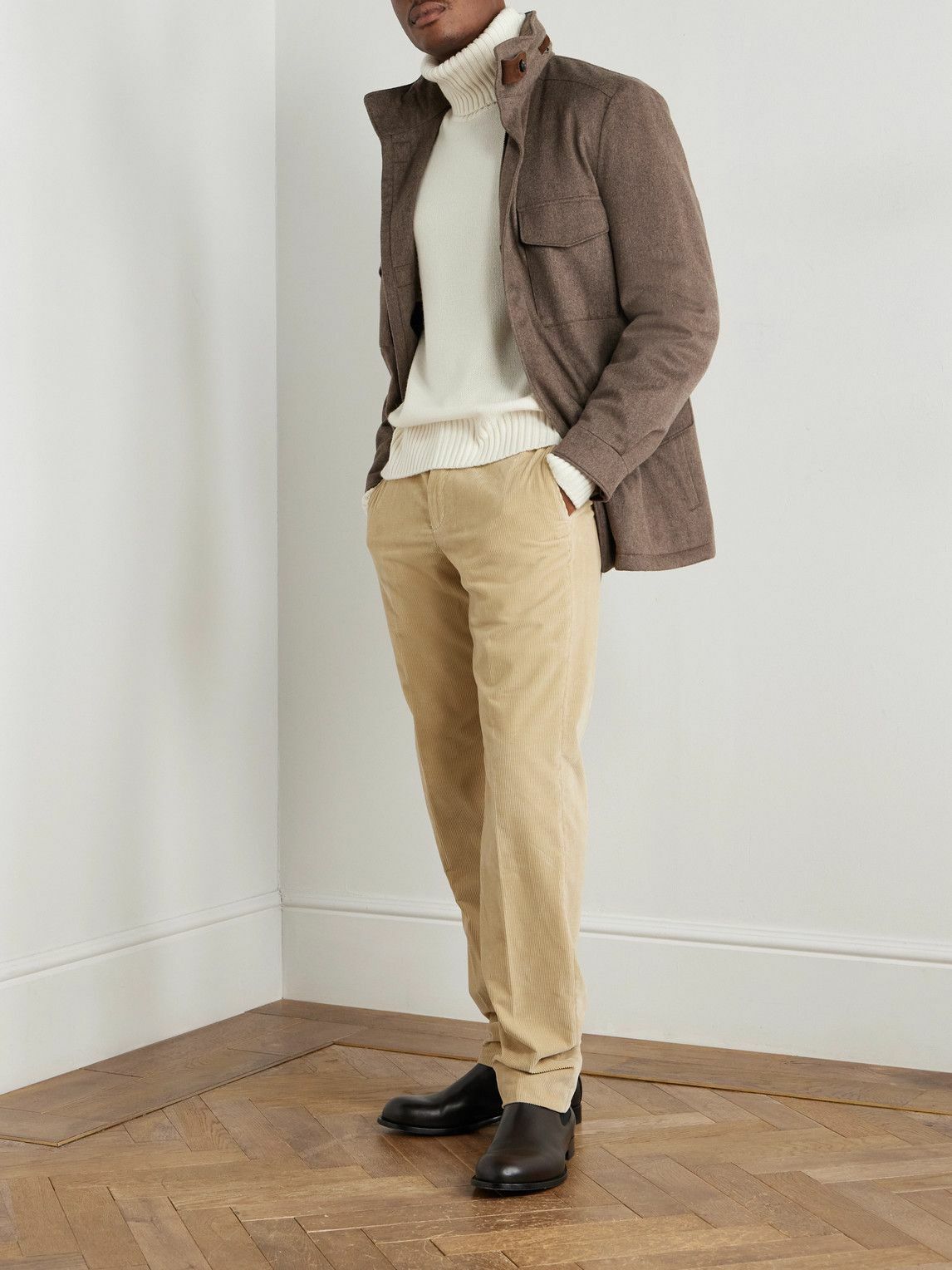 Loro Piana - Jarno Hamptons Straight-Leg Cotton-Corduroy Trousers - Neutrals