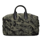 Alexander McQueen Green and Black Medium Holdall Camouflage Bag