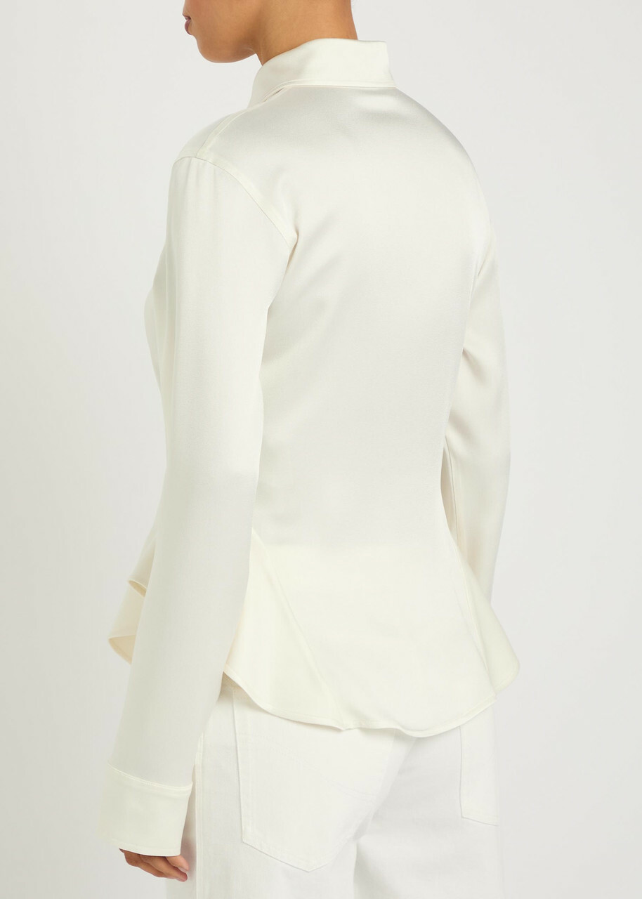 Stella Mccartney Peplum Satin-crepe Shirt Cream