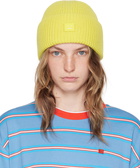 Acne Studios Yellow Small Face Logo Beanie