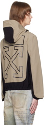 Off-White Black & Taupe Arrow Outl Block Jacket