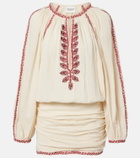 Marant Etoile Ludy embroidered cotton minidress