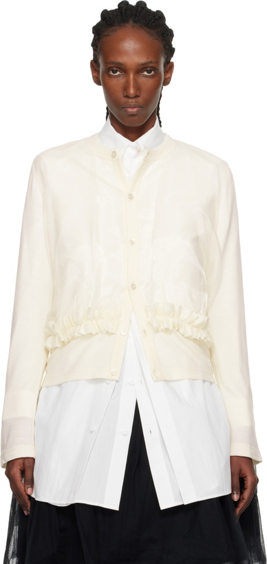 Photo: Noir Kei Ninomiya Off-White Ruffle Cardigan