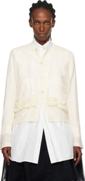 Noir Kei Ninomiya Off-White Ruffle Cardigan