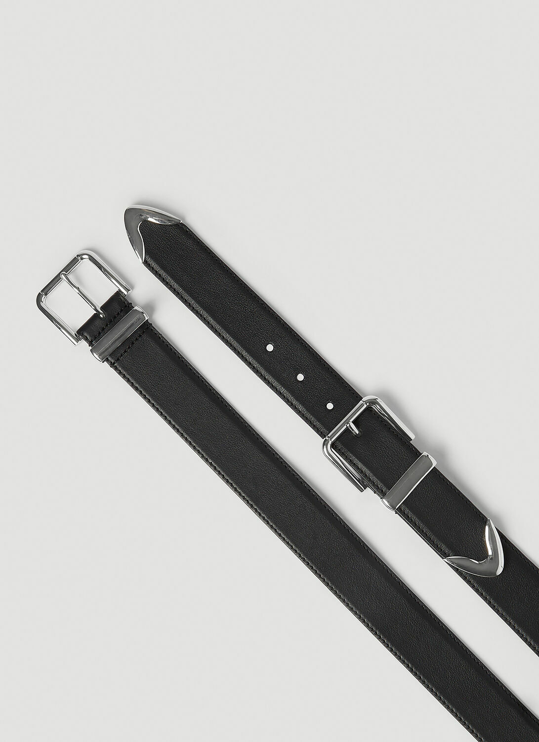 Dolce & Gabbana Double Buckle Leather Belt