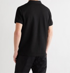 MONCLER - Slim-Fit Logo-Embroidered Cotton-Piqué Polo Shirt - Black