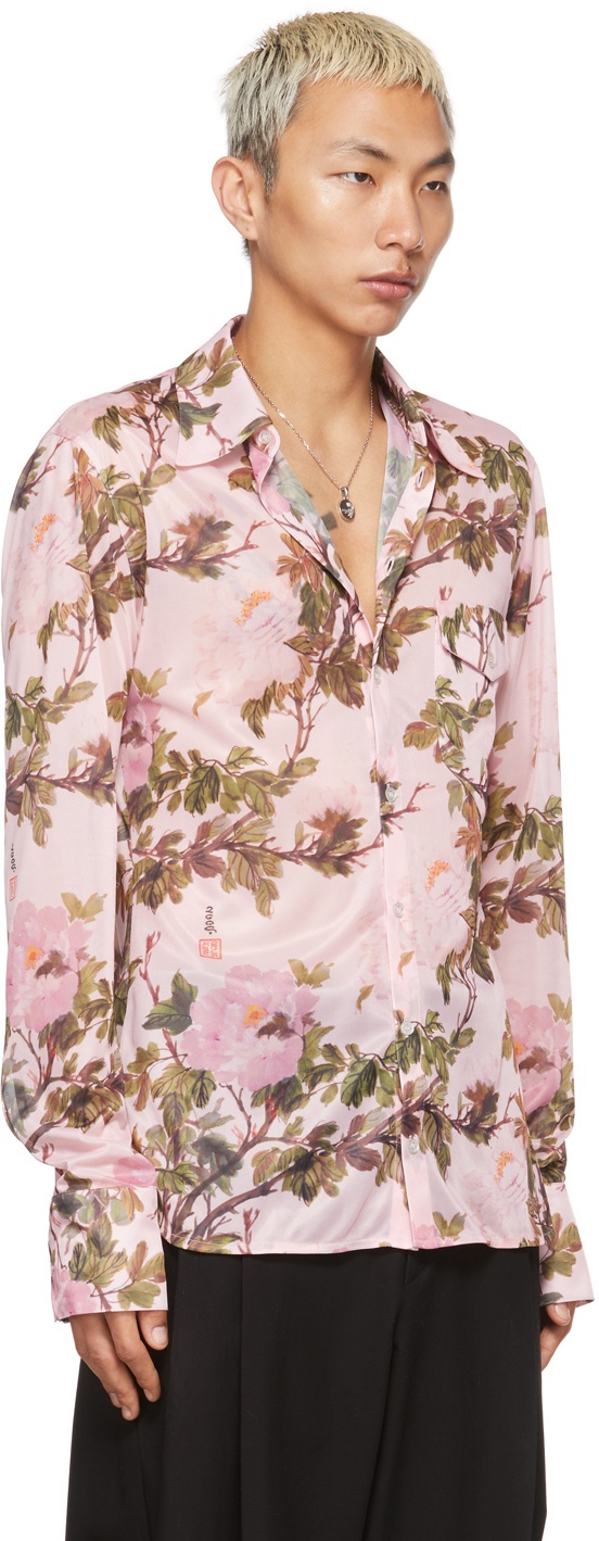 LU'U DAN SSENSE Exclusive Pink Floral Bà Shirt