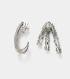 Ananya Scatter 18kt white gold hoop earrings with pearls and diamonds
