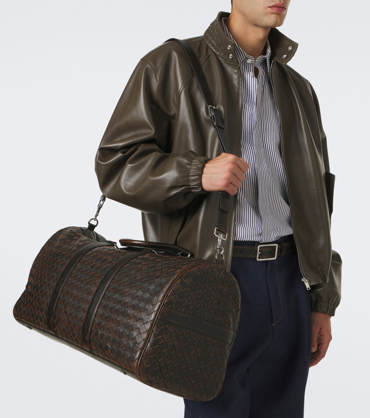 Bottega Veneta Intrecciato leather duffel bag