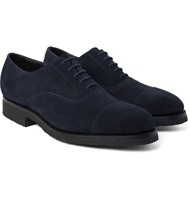 Photo: J.M. Weston - 300 Suede Oxford Shoes - Men - Blue