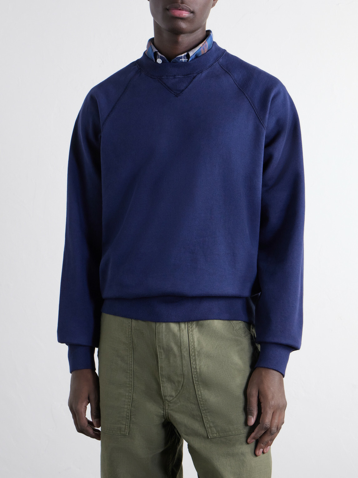 Drake's - Garment-Washed Cotton-Jersey Sweatshirt - Blue