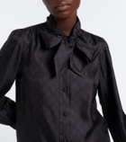 Gucci GG tie-neck silk twill blouse
