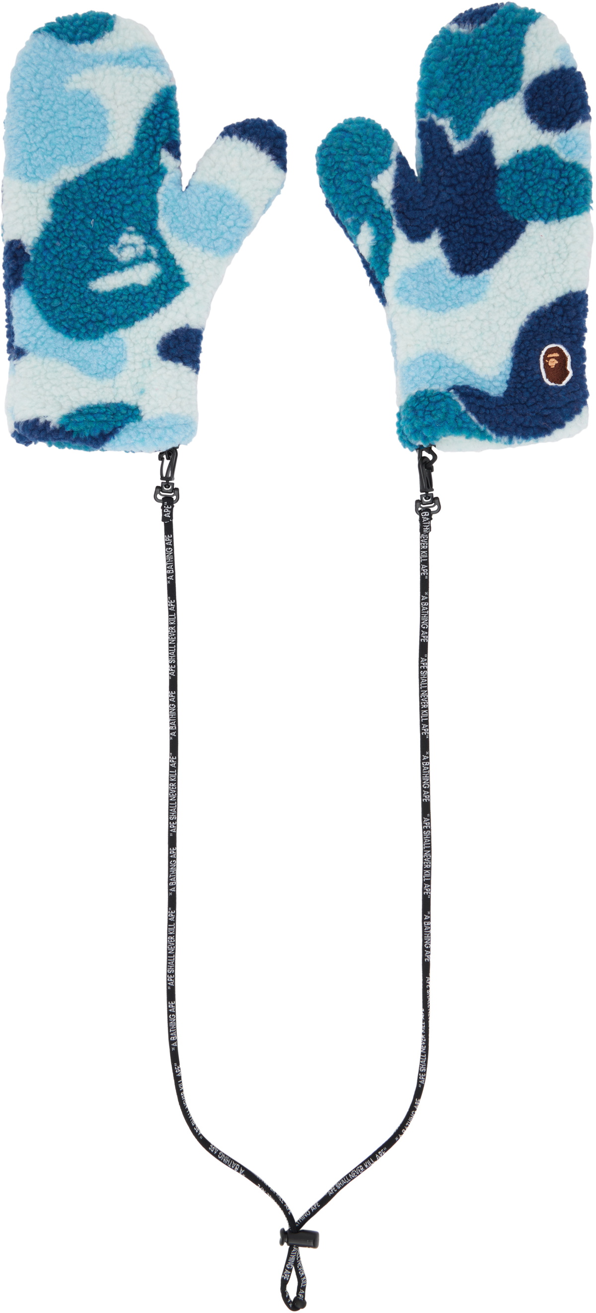BAPE Blue Abc Camo Boa Mitts
