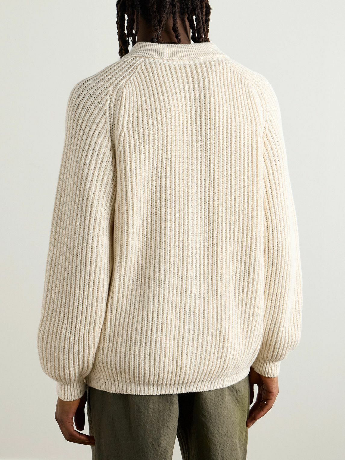 A Kind Of Guise - Juhi Ribbed-Knit Cotton Cardigan - Neutrals