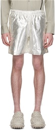 Doublet Silver Embroidered Shorts