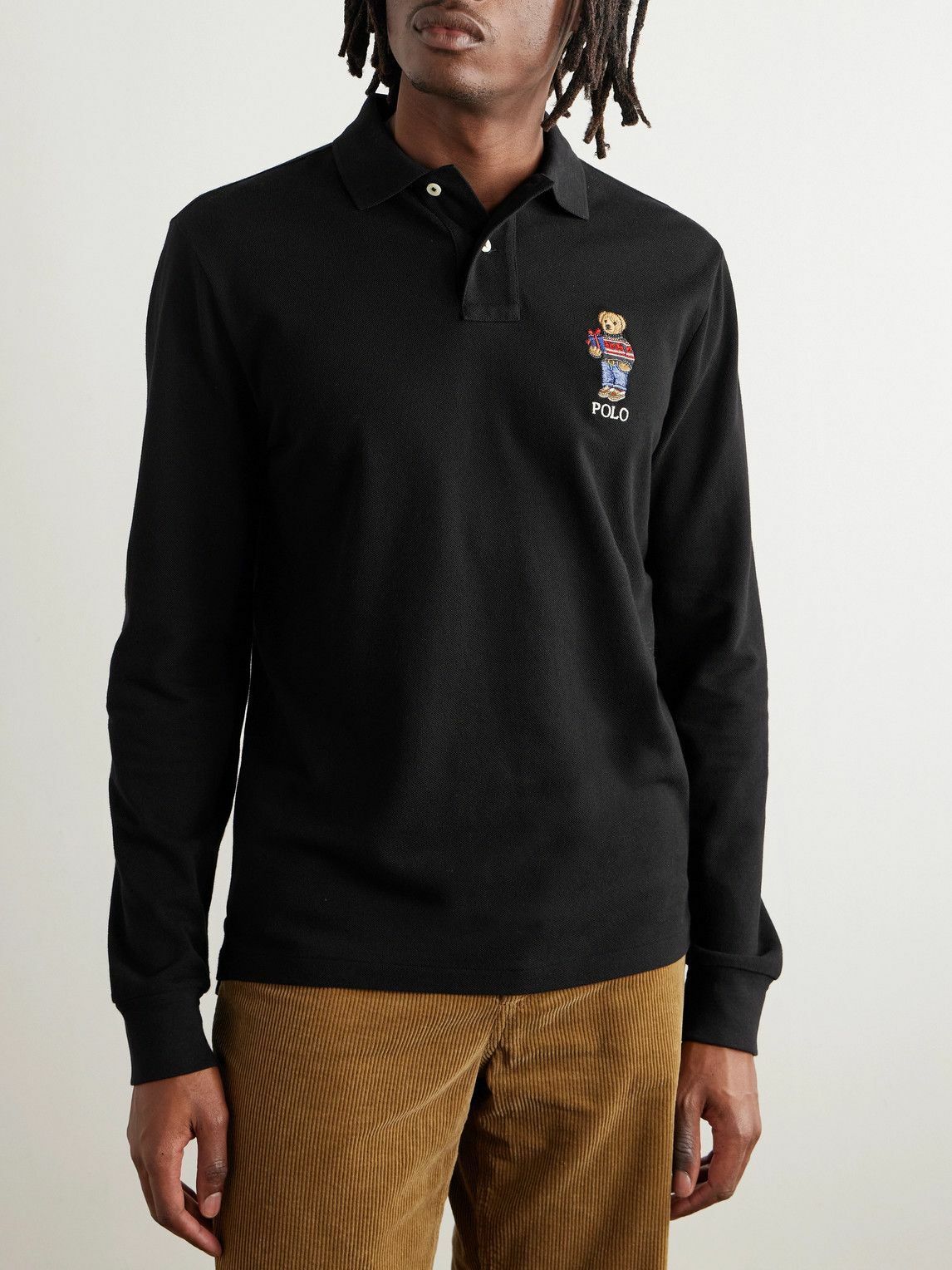 Long-sleeved polo shirt with embroidered logo, Polo Ralph Lauren