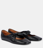 Alexander McQueen Bow-detail leather ballet flats