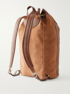 Brunello Cucinelli - Leather-Trimmed Suede Backpack