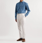 Sid Mashburn - Textured Cotton-Chambray Shirt - Blue