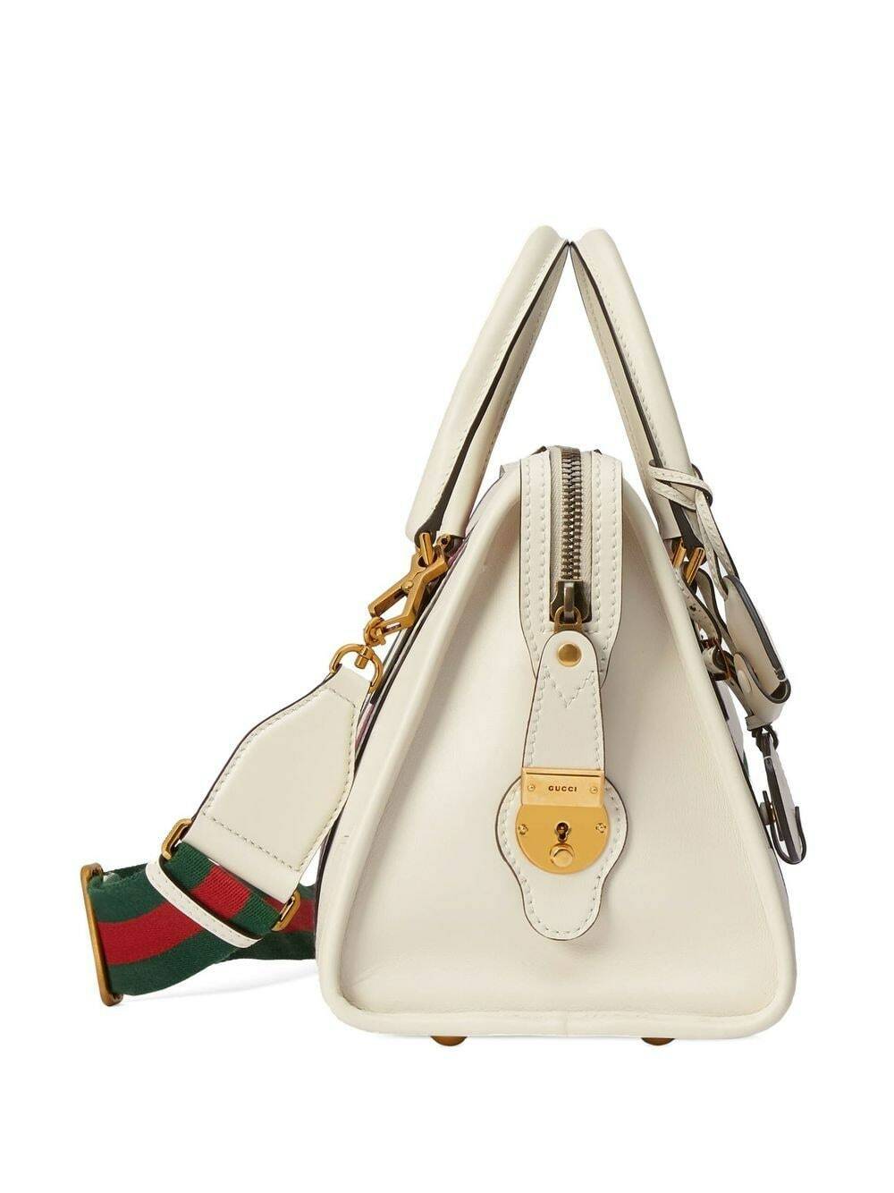 GUCCI - Web Motif Leather Top Handle Bag