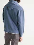 BEAMS PLUS - Pigment-Dyed Loopback Cotton-Jersey Hoodie - Blue - L