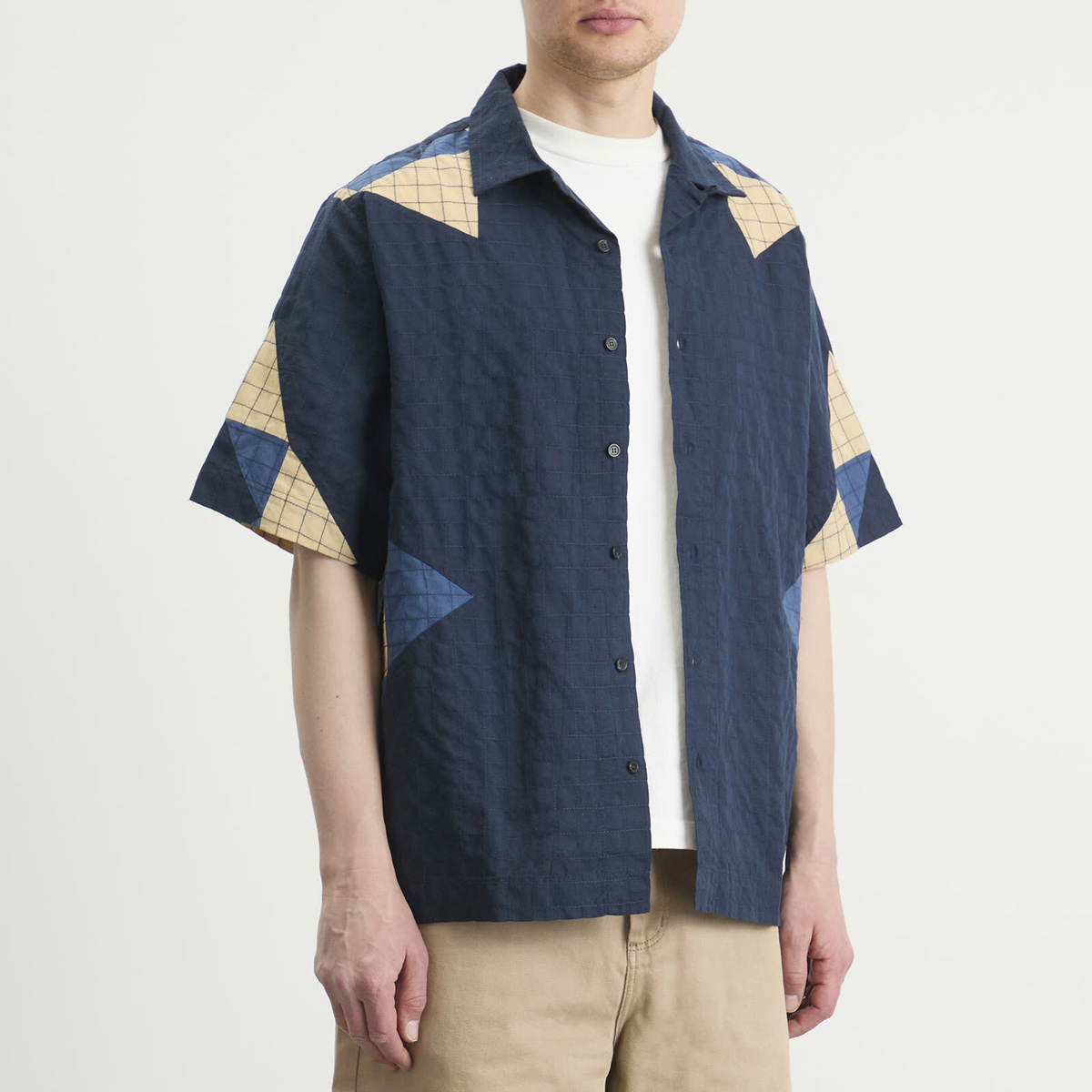A.P.C. Men's Patchwork Shirt Jacket in Indigo