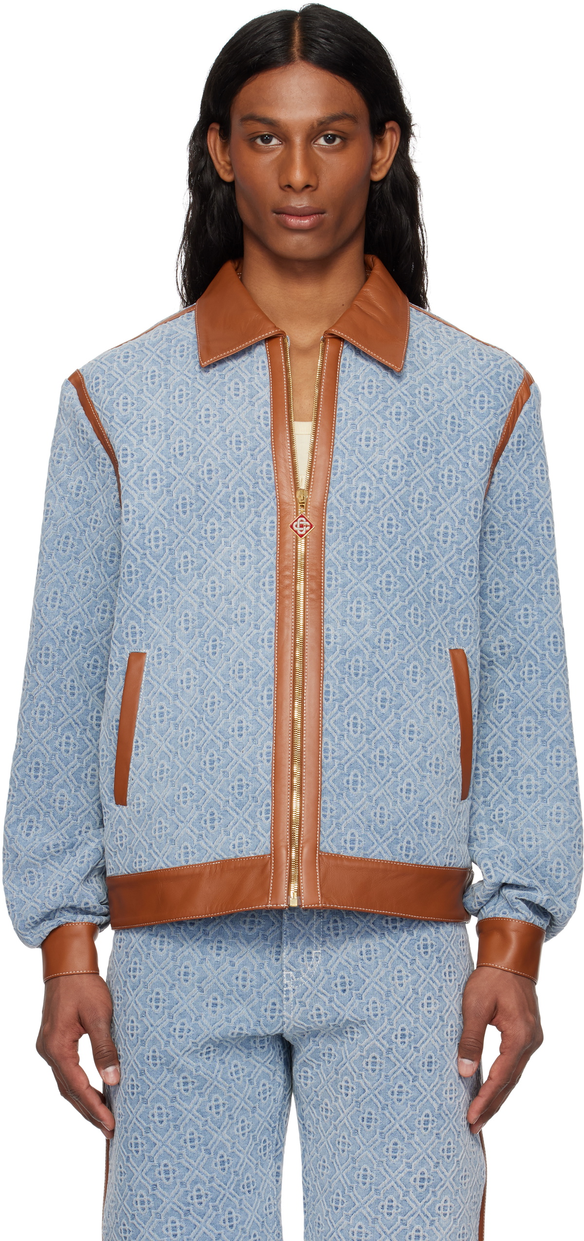 j*2様 CASABLANCA Casablanca Blue Monogram Denim Jacket Casablanca