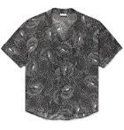 SAINT LAURENT - Camp-Collar Printed Crepe de Chine Shirt - Black