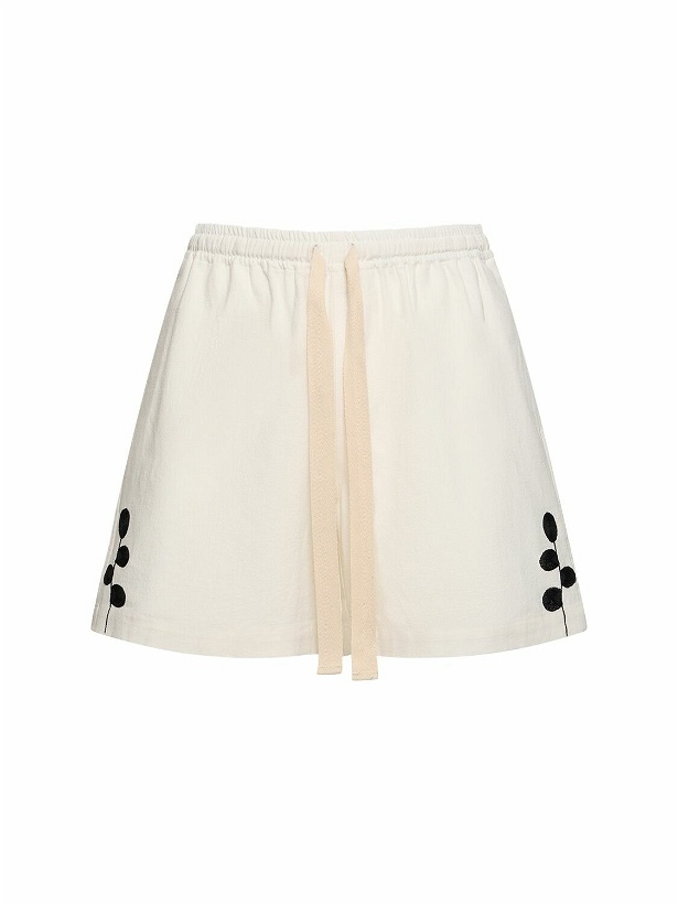 Photo: COMMAS - Embroidered Ramie & Cotton Shorts