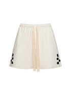 COMMAS - Embroidered Ramie & Cotton Shorts