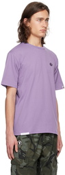 AAPE by A Bathing Ape Purple Embroidered T-Shirt