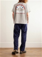Cherry Los Angeles - Mountain Expedition Garment-Dyed Logo-Print Cotton-Jersey T-Shirt - Neutrals