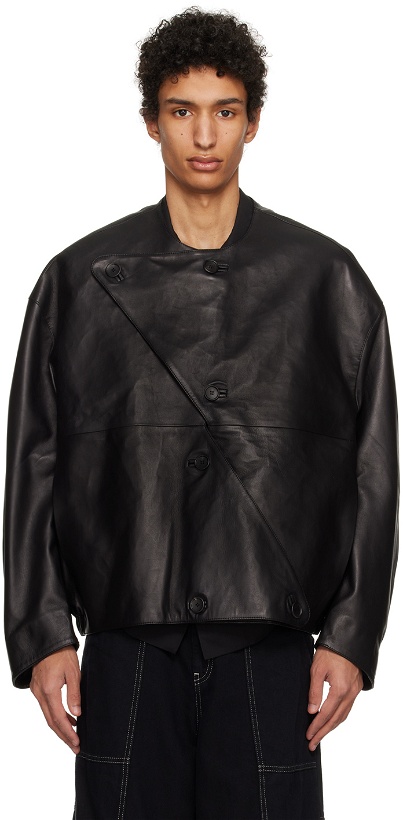 Photo: T/SEHNE Black Lock Leather Jacket