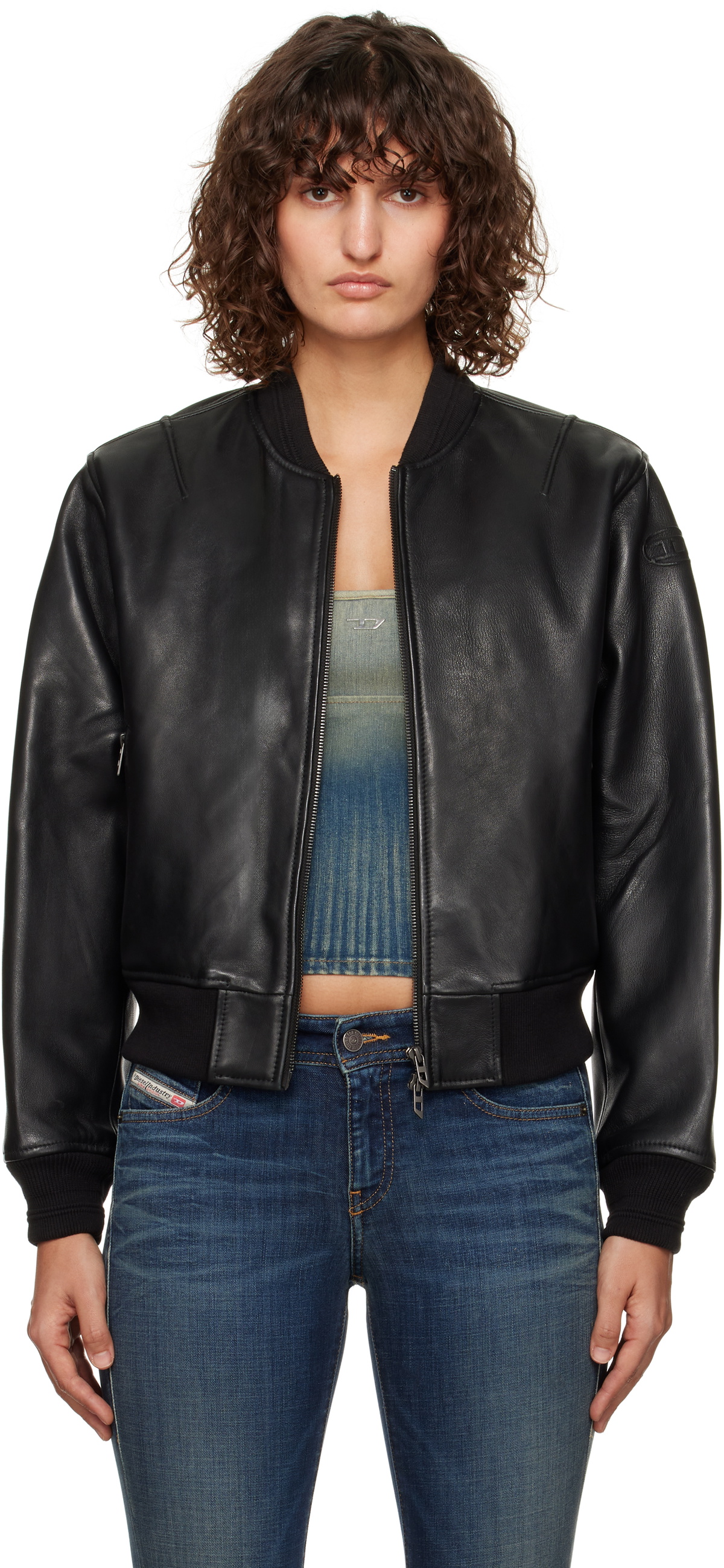 Diesel Black L-Ilan Leather Jacket Diesel Diesel Black L-Ilan Leather Jacket Diesel