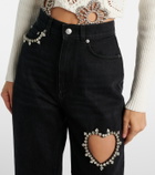 Area Crystal-embellished straight jeans