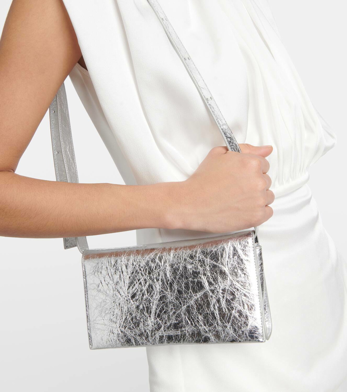 Jil Sander All-Day metallic leather shoulder bag Jil Sander