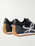 LOEWE - Flow Runner Leather-Trimmed Brushed-Suede and Nylon Sneakers - Gray