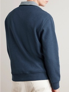 Brunello Cucinelli - Cotton-Blend Jersey Half-Zip Sweatshirt - Blue