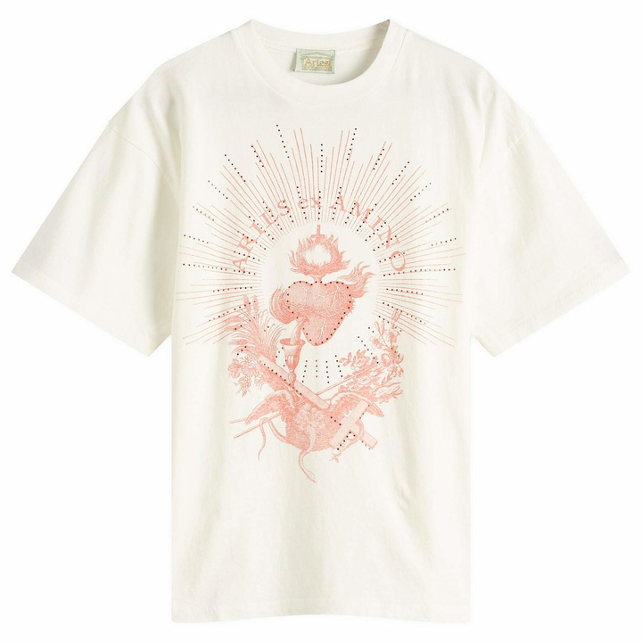 Photo: Aries Men's Faded Ex Amino T-Shirt in Off White