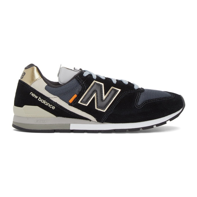 Photo: New Balance Black and Gold 996 Sneakers