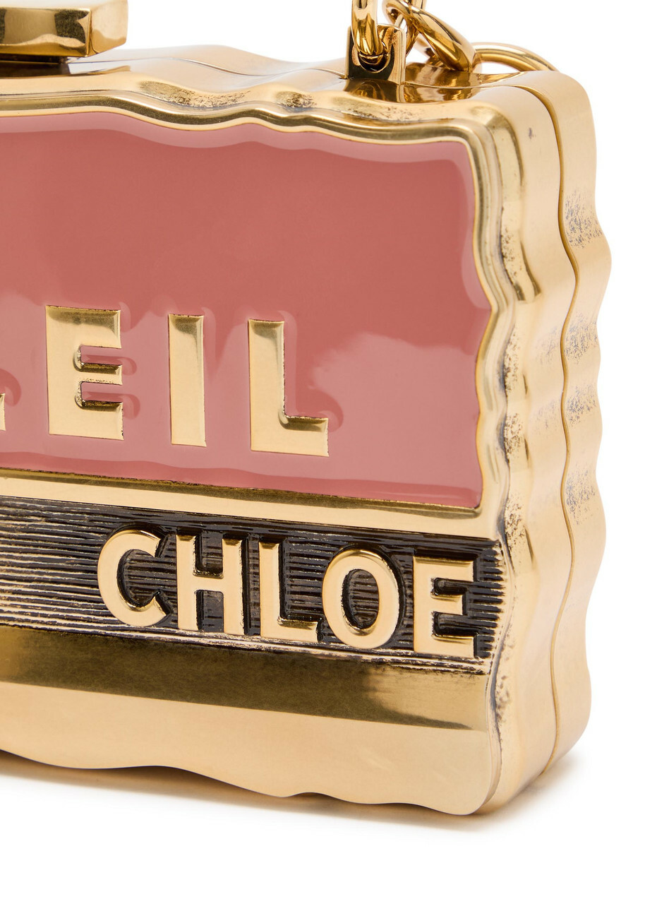 Chloe Soleil Minaudière Postcard Brass Clutch - Gold - One Size