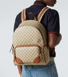 Gucci GG Canvas leather-trimmed backpack