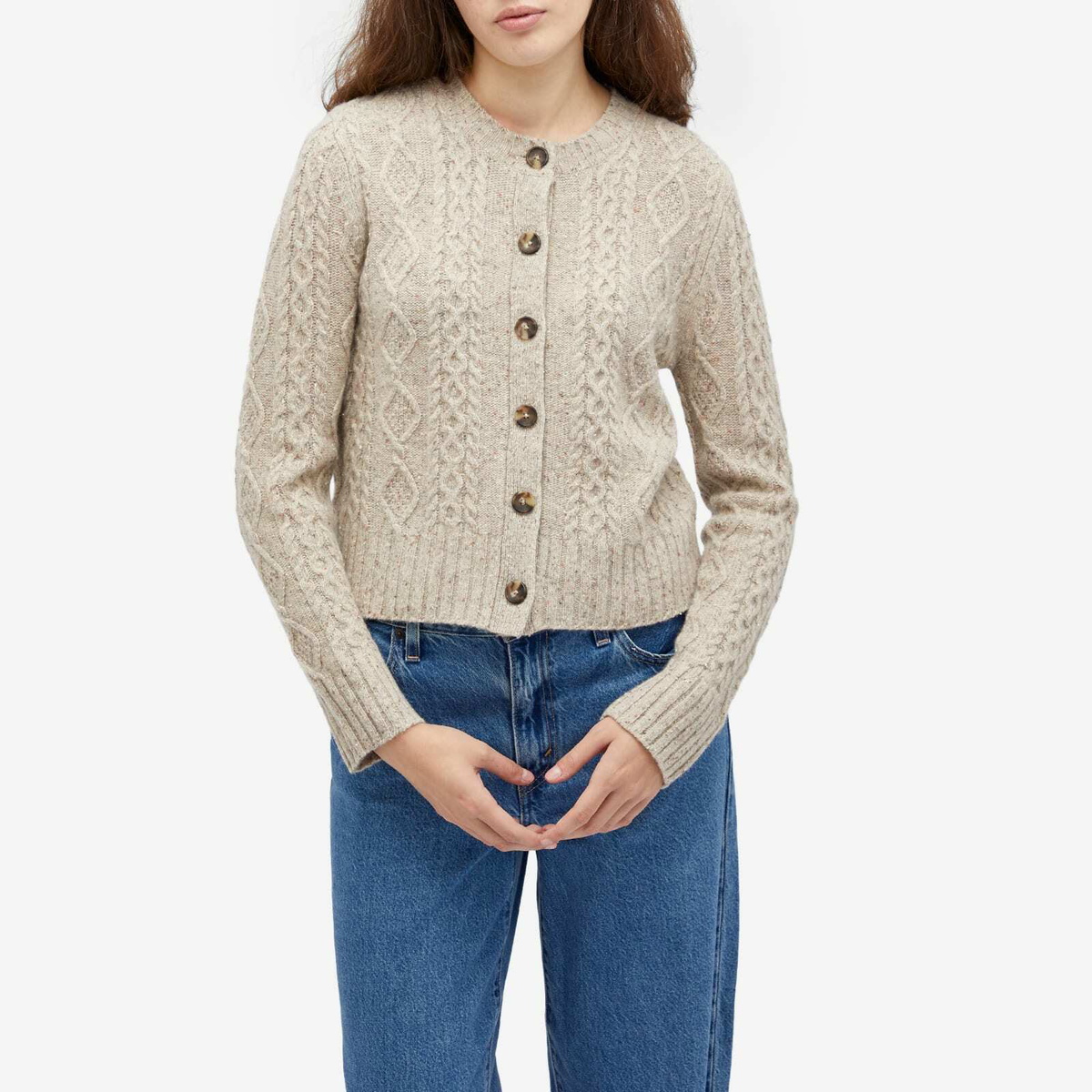 Levi's Women's Cable Knit Cardigan in White