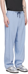 Dries Van Noten Blue Drawstring Trousers