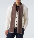 Eleventy Cable-knit cashmere scarf