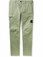 Stone Island - Tapered Logo-Appliquéd Cotton-Blend Twill Trousers - Green