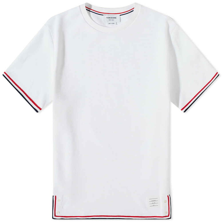 Photo: Thom Browne Men's Striped Tipping T-Shirt in White