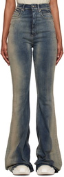 Rick Owens DRKSHDW Blue Bolan Bootcut Jeans