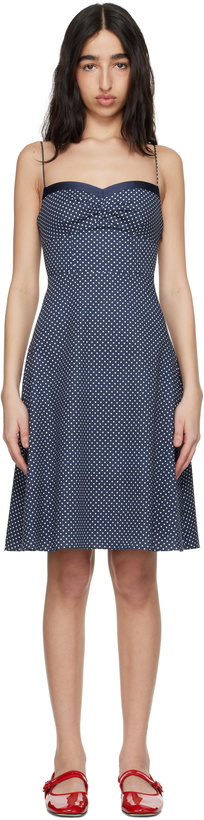 Photo: GUIZIO Navy Margaux Midi Dress
